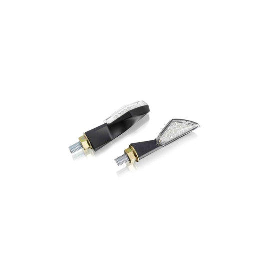 PUIG FRECCE LED MODELLO AX NERO - Lenti trasparente e base nera - Omologate secondo gli standard europei - Dimensioni: 65x17