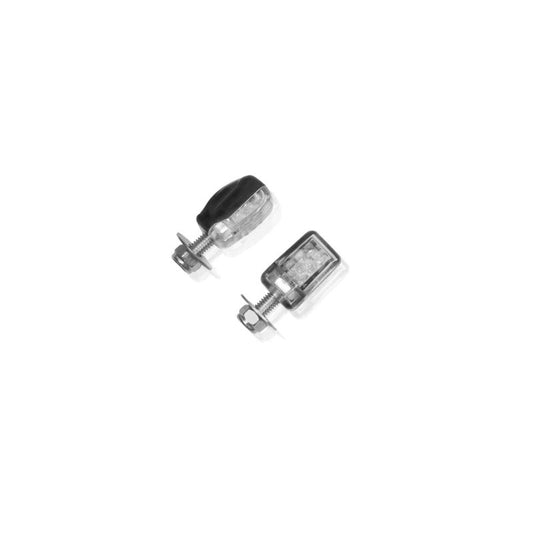 PUIG FRECCE LED MODELLO CHIP NERO - Lenti trasparenti - Omologate secondo gli standard europei - Dimensioni: 24x16 mm. -