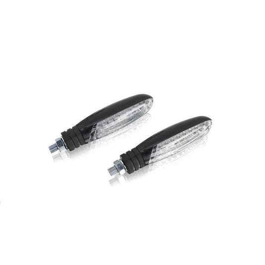 PUIG FRECCE LED MODELLO CIGAR NERO - Lenti trasparente e base nera - Omologate secondo gli standard europei - Dimensioni:
