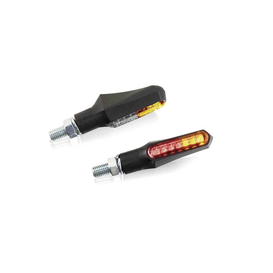 PUIG FRECCE LED MODELLO CURVE-FRONTALE NERO - Lenti trasperenti e base nera - Il set comprende luce di posizione e freccie -
