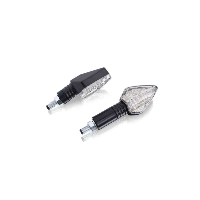 PUIG FRECCE LED MODELLO FLECHA VERSIONE CORTA TRASPARENTE - Lenti trasparente e base carbon - Omologate secondo gli standard