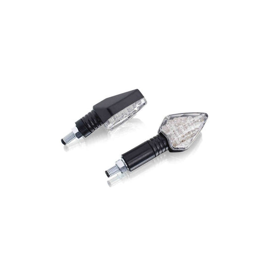 PUIG FRECCE LED MODELLO FLECHA VERSIONE LUNGA TRASPARENTE - Lenti trasparente e base carbon - Omologate secondo gli standard