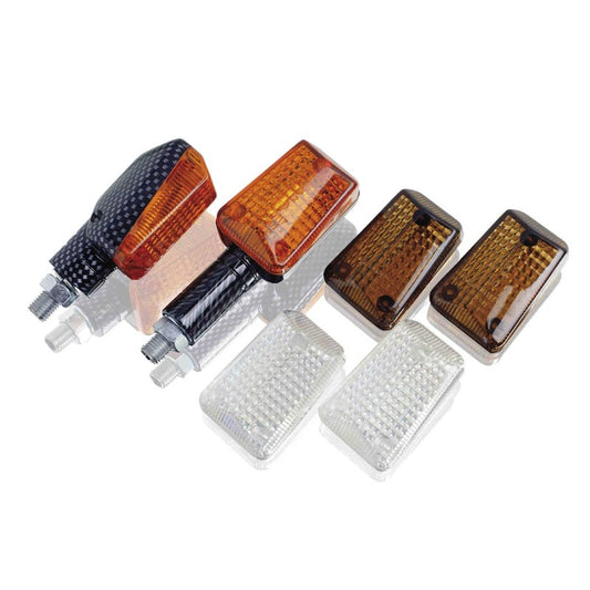 PUIG FRECCE LED MODELLO MINI VERSIONE CORTA CARBON LOOK - Base carbon e lenti colori: arancione, fume' e laser - Omologate
