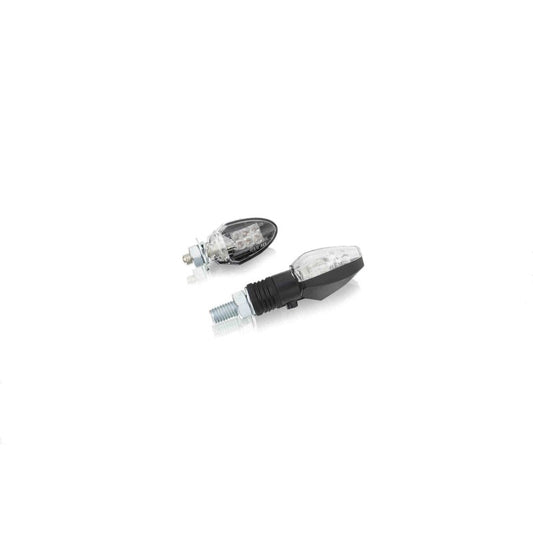 PUIG FRECCE LED MODELLO MINIMAL VERSIONE LUNGA NERO - Lenti trasparenti - Omologate secondo gli standard europei -