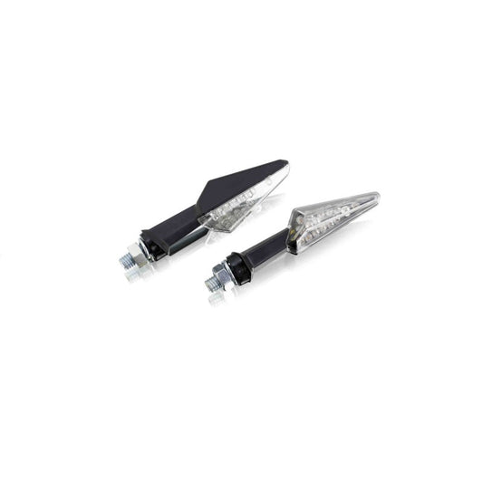 PUIG FRECCE LED MODELLO SNAKE NERO - Lenti trasparente e base nera - Omologate secondo gli standard europei - Dimensioni: