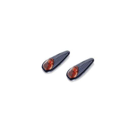 PUIG FRECCE LED MODELLO SPEED ARANCIONE - Lenti arancione e base carbon - Non omologate - Dimensioni: 60x23 mm. - COD. 1077T