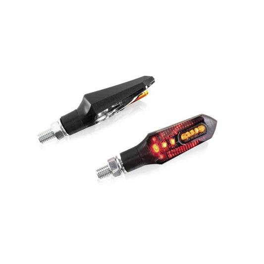 PUIG FRECCE LED MODELLO STICK-POSTERIORE NERO - Lenti fume' - Il set comprende luce di posizione, di stop e freccie -