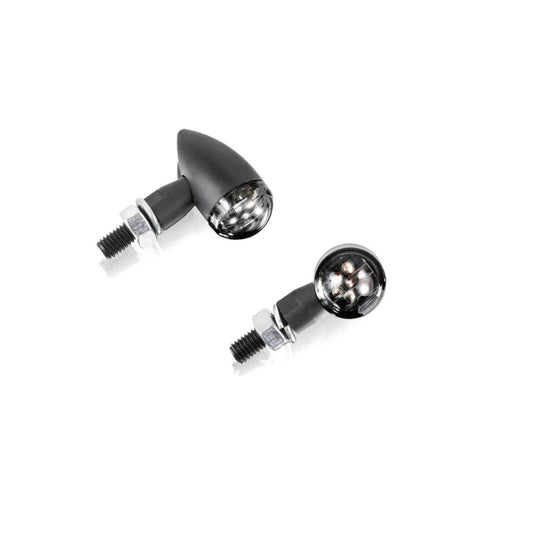 PUIG FRECCE LED MODELLO TINY NERO - Lenti fume' - Omologate secondo gli standard europei - Dimensioni: 30x30 mm. - COD.