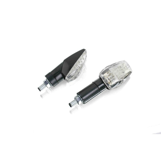 PUIG FRECCE LED MODELLO ZAFIRO VERSIONE LUNGA TRASPARENTE - Lenti trasparente e base nera - Omologate secondo gli standard