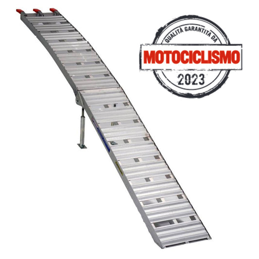 Rampa carico moto - quad in alluminio c/piedini di rinforzo 2250x280x50mm kg.500 max