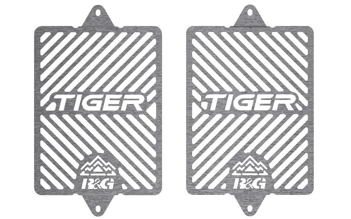 Retina protezione radiatore c/logo, acciaio inox (coppia) Triumph Tiger 850 Sport '21-