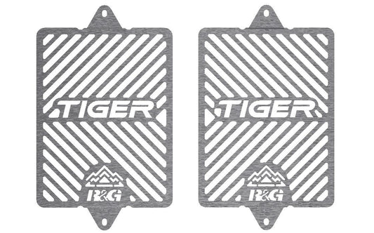 Retina protezione radiatore c/logo, acciaio inox (coppia) Triumph Tiger 850 Sport '21-