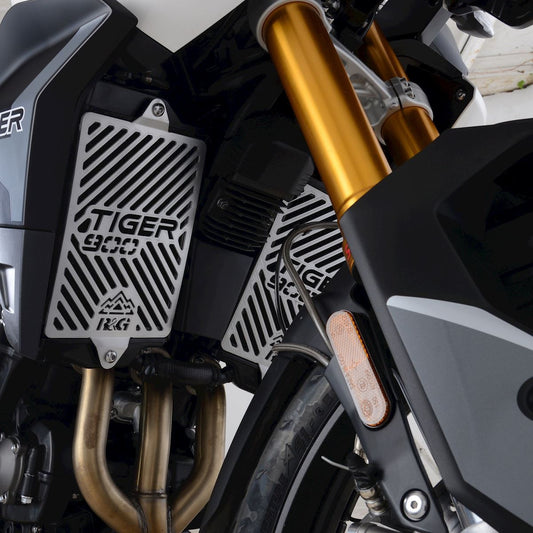 Retina protezione radiatore c/logo, acciaio inox (coppia), Triumph Tiger 900 (GT/Rally) '20-