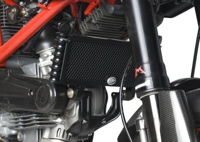 retina protezione radiatore olio, Ducati Hypermotard 1100 EVO and EVO SP (not std 1100) (colore rosso)