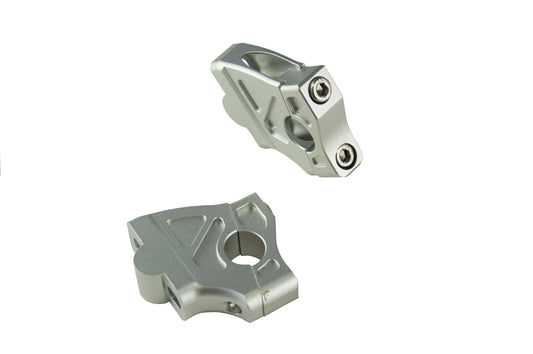 Riser moto in alluminio lucido per manubrio 22,2mm, arretrati e rialzati (Coppia)
