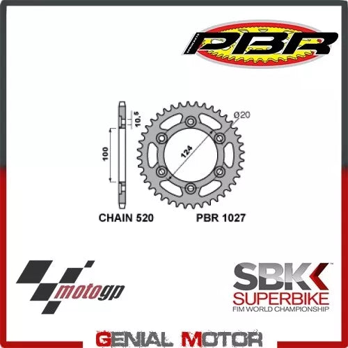PBR - CORONA PBR PASSO 520 - 44 DENTI PER DUCATI SPORT 2003