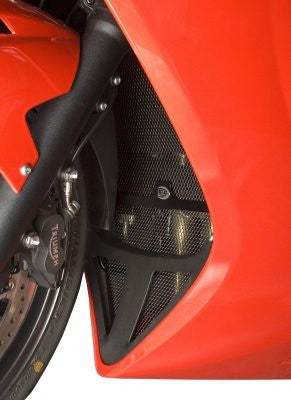 set retina protezione radiatore e radiatore olio, con griglia downpipe, Triumph 1050 Sprint GT, 1050 Sprint ST '10-