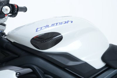 sliders serbatoio in carbonio, Triumph 675 Daytona '13- / Street Triple [R] '13-'16 / Street Triple 765 RS/R/S '17- / Street Triple RX / Daytona Moto2 765 - finitura lucida