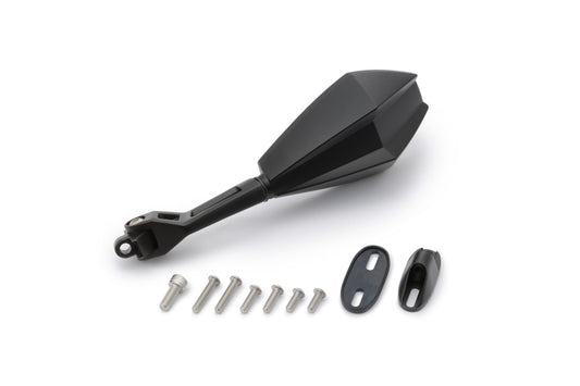 Specchietto alluminio e ABS, nero, omologato ECE (sinistro), cowl type