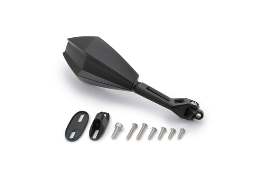 Specchietto alluminio e ABS, nero, omologato ECE (destro), cowl type