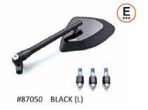 Specchietto alluminio CNC "D-MIRROR" nero , sinistro, E-MARKED