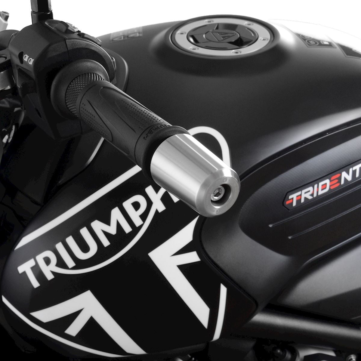 Stabilizzatori / tamponi manubrio acciaio inox, Triumph Trident (660) '21- / Speed Triple 1200 RS '21- / Tiger 660 Sport '22- (senza specchi BE)