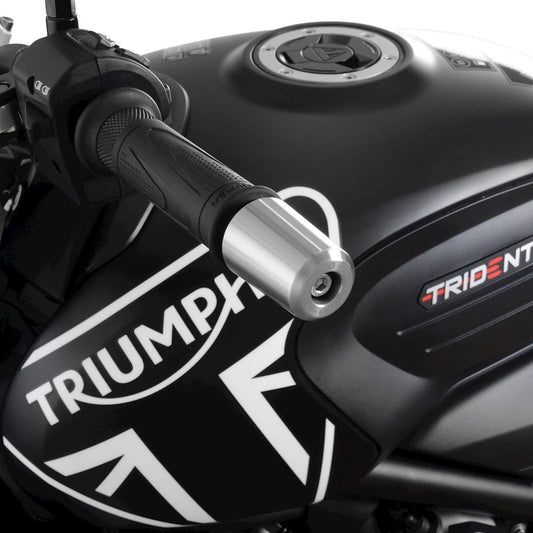 Stabilizzatori / tamponi manubrio acciaio inox, Triumph Trident (660) '21- / Speed Triple 1200 RS '21- / Tiger 660 Sport '22- (senza specchi BE)