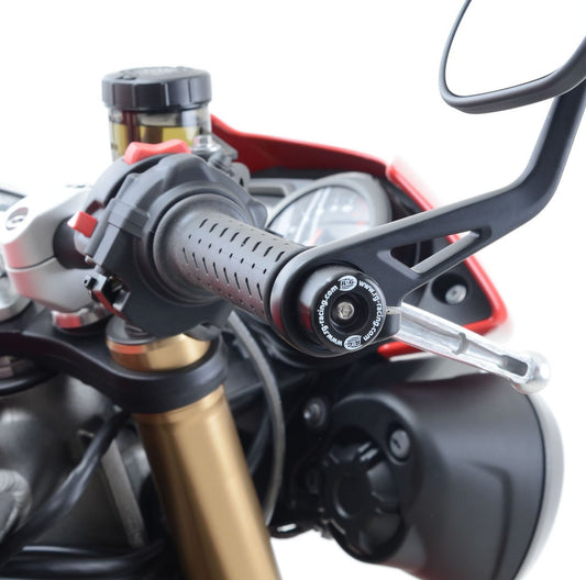 Stabilizzatori / tamponi manubrio, Triumph Speed Triple S / R '16- / RS '18-'20 / Thruxton 1200/1200R / Street Triple 765 RS '17- / Bonneville Bobber '17- / Speed Triple 1200 RS '21- (con specchi bar-end)