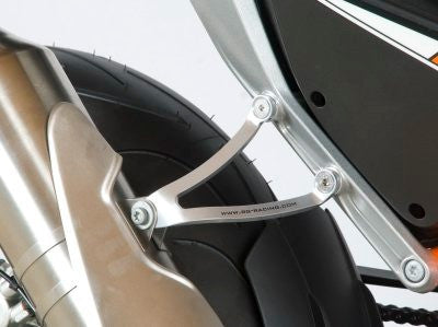 Staffa supporto scarico e pedana sinistra (kit colore argento) - KTM 690 Duke '12 / 690 Duke R '13-