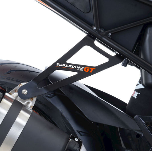Staffa supporto scarico + piastra fori pedane posteriori, BLACK, KTM SuperDuke GT '16-