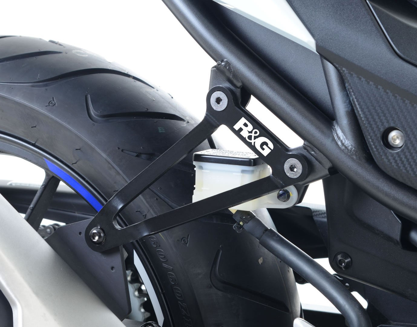 Staffa supporto scarico + piastra fori pedane posteriori, Honda CBR500R '16- / CB500F '16-'18