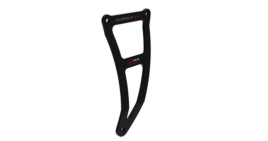 Staffa supporto scarico+ piastra fori pedane posteriori, nera con logo ROSSO, DX, Kawasaki Z H2 '20-