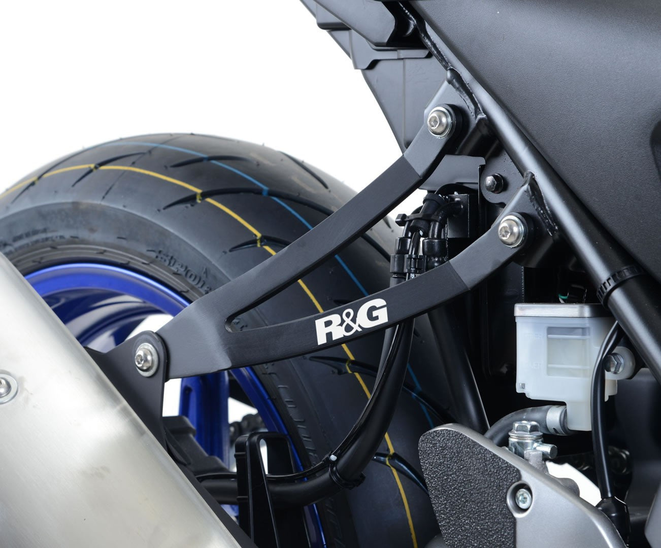 Staffa supporto scarico + piastra fori pedane posteriori, Suzuki SV650 '16- / SV650X '18-'19