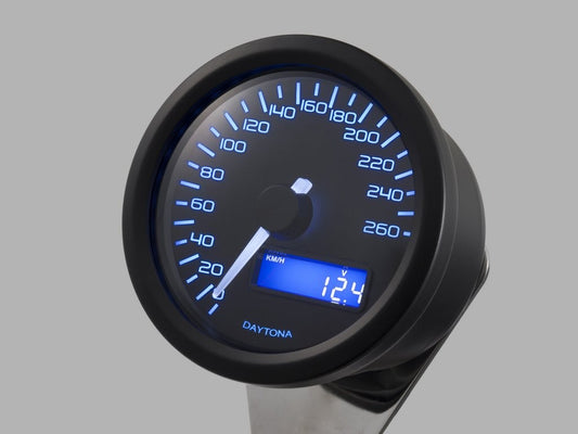 Tachimetro analogico elettronico DARK VELONA diam.60 260KMH, con staffa, nero, E-MARKED