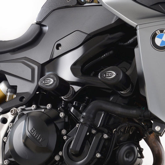 Tamponi / protezioni telaio tipo Aero (montaggio a motore posteriore) BMW F900R '20- / F900XR '20- / F850GS '22- (colore bianco)