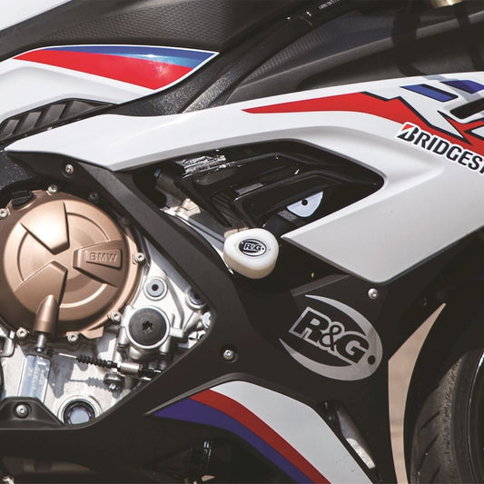 Tamponi / protezioni telaio tipo Aero, BMW S1000RR '19-'22 - solo racing (colore bianco)