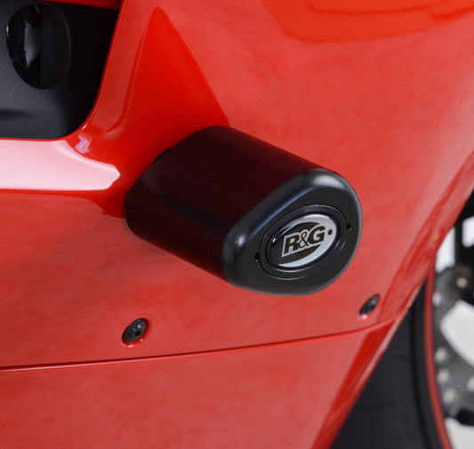 Tamponi / prot.telaio tipo Aero - Ducati Panigale V4 / V4S / Speciale '18-'19 (foratura pannello interno-carenatura esterna)-bianco