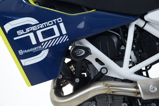 Tamponi / protezioni telaio tipo Aero - Husqvarna 701 Enduro / 701 Super Moto / KTM 690 SMC-R '19- - bianco