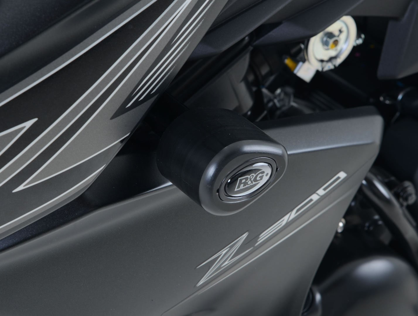 Tamponi / protezioni telaio tipo Aero - Kawasaki Z250 '13-'18 /300 '15- - bianco
