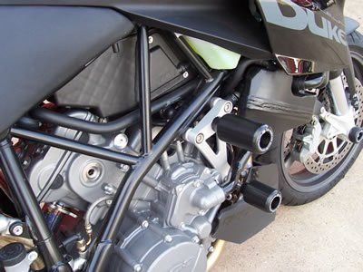 Tamponi / protezioni telaio (inferiore), KTM 990/990R Super Duke, 990SM '08- & 950 Supermoto - arancio