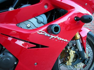 Tamponi / protezioni telaio - Triumph 675 Daytona '06-'12 (bianco)