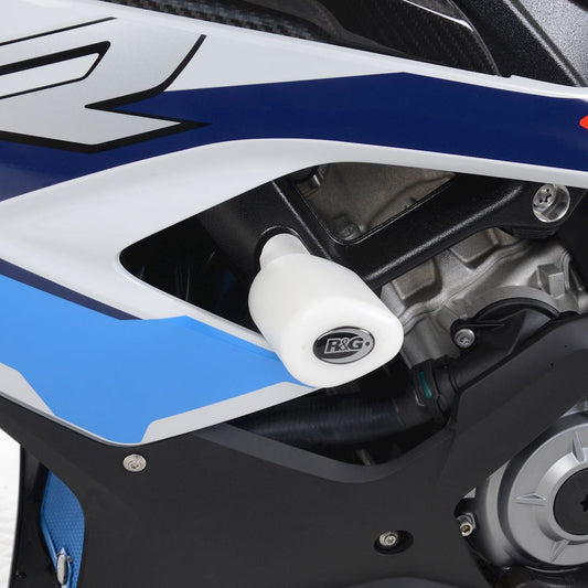 Tamponi / protezioni telaio tipo Aero, (kit asimmetrico), BMW M1000RR '21- (colore bianco)
