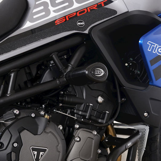 Tamponi / protezioni telaio tipo Aero, Triumph Tiger 850 Sport '21- (montaggio punto singolo) - colore bianco