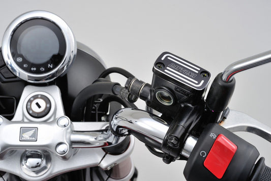 Coperchio serbatoio pompa freno / frizione, HONDA-H alluminio anodizzato - NERO