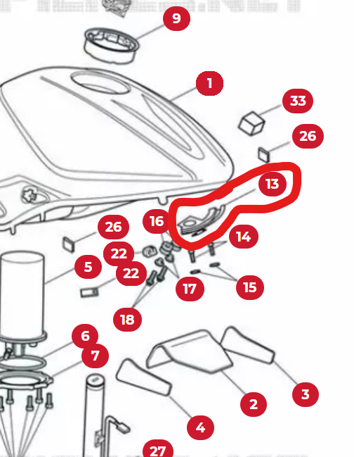 STAFFA SERBATOIO CARBURANTE TRIUMPH STREET TRIPLE 675/DAYTONA 675